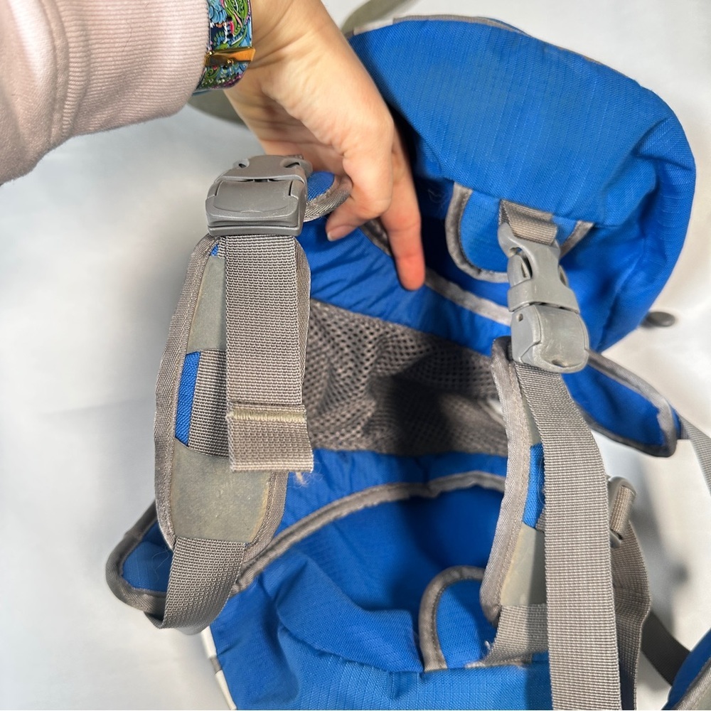 REI Dog Hiking Pack Nylon Saddlebag Harness Small Blue Gray Reflective Trim - Picture 11 of 16